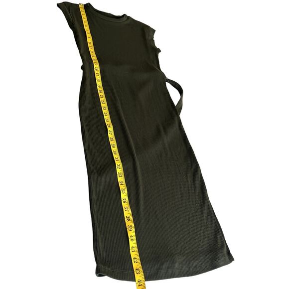 Alya Rib Knit sweater Dress Women Green Size Small Stretch Cap Sleeve Business - Picture 6 of 8